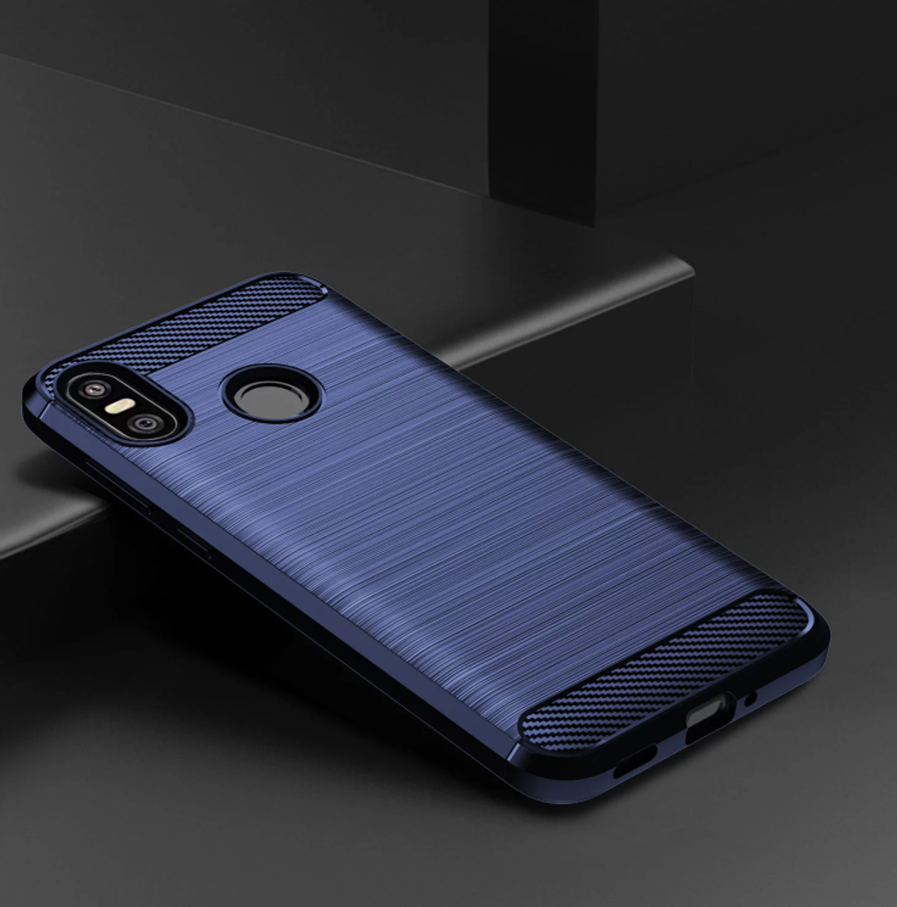 Чехол для HTC U12 Life цвет Blue (синий), серия Carbon от Caseport