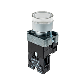 Кнопка с LED подсветкой,белая, 220V AC/DC,1NO, мет.МТВ2-BW3163 арт.58206