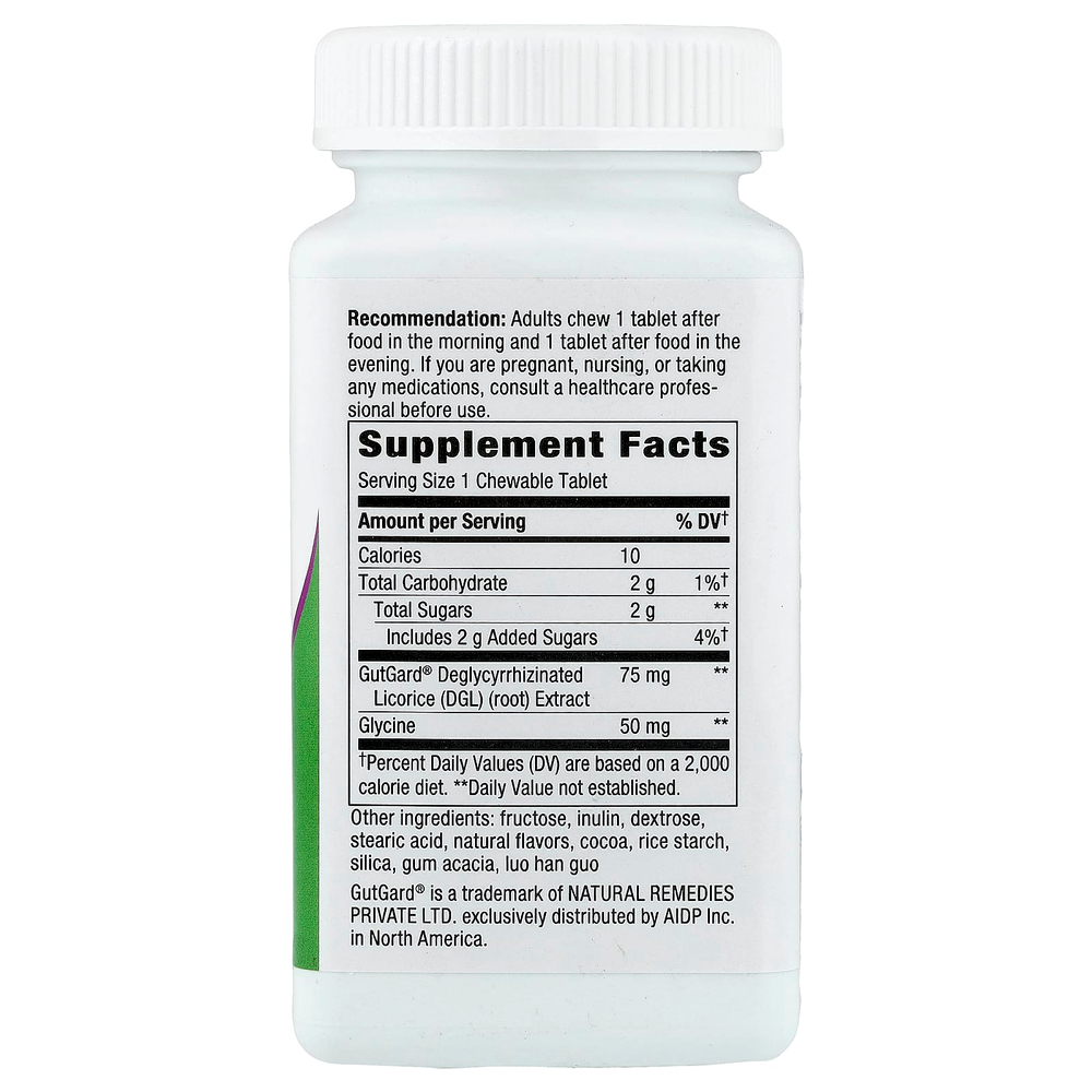 Nature's Way, DGL Ultra, с шоколадным вкусом, 90 жевательных таблеток