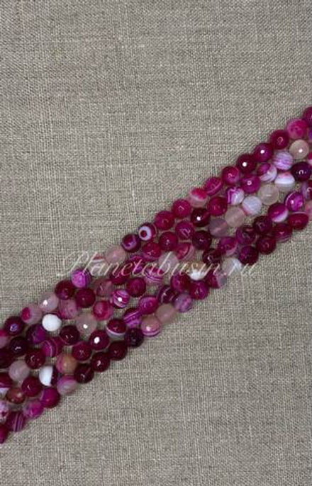 Камень натуральный граненый фуксия 0894