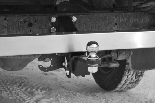 Фаркоп PT GROUP /съемный квадрат/ с нержавеющей накладкой для УАЗ пикап 2008-/УАЗ Профи 2017- (паспорт и сертификат в комплекте)(без электрики) арт.UPK-08-991124.00