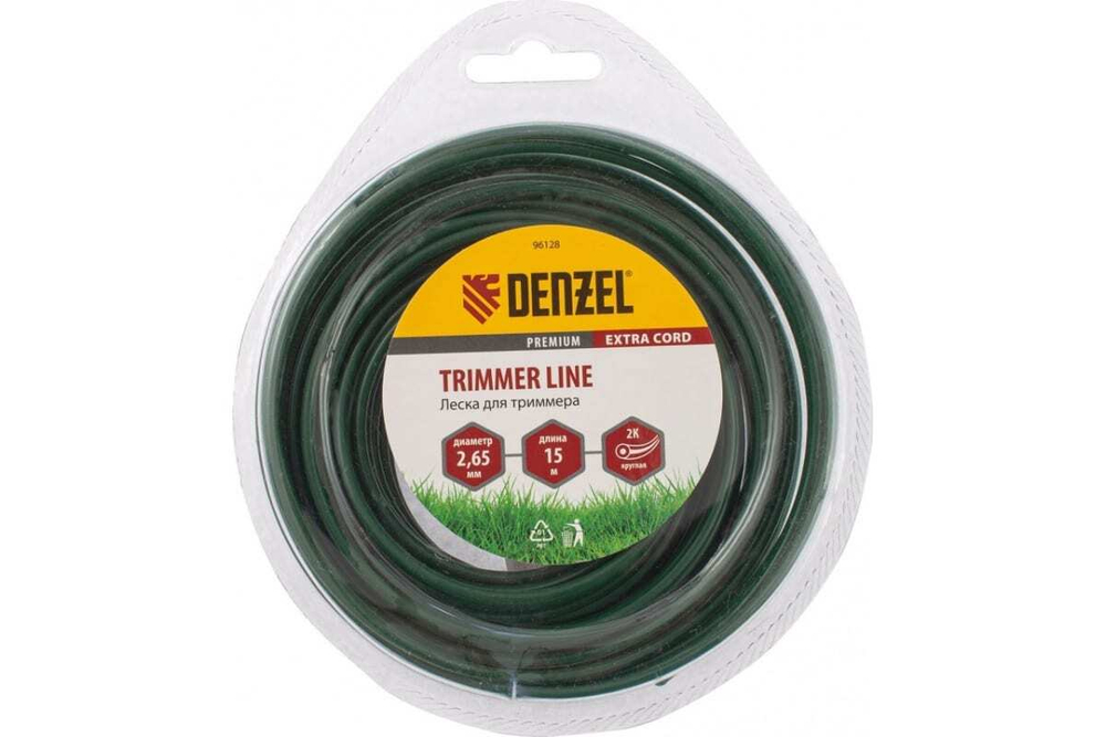 Двухкомпонентная круглая леска для триммера 2,65 мм 15 м EXTRA CORD DENZEL 96128