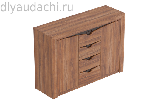 Тумба "Соренто" с 4 ящиками и 2 дверцами Дуб стирлинг