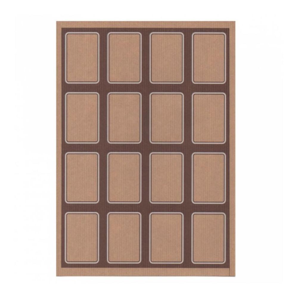 Этикетка бумажная самоклеящаяся крафт, 4,5*6,5 см, 16 наклеек на листе А4, 100 л/уп, Gar