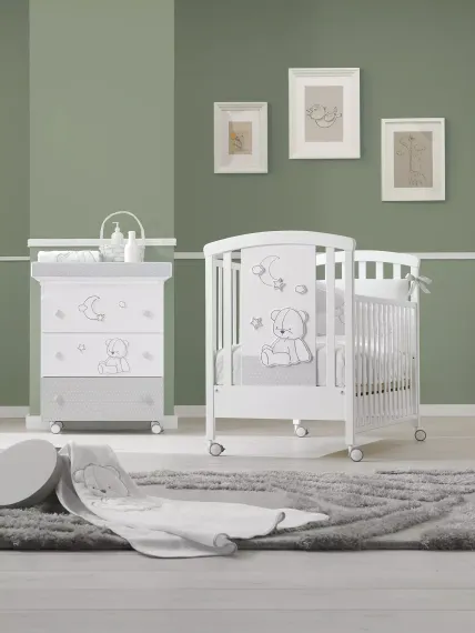 Детская кроватка на колесах Erbesi Stella White