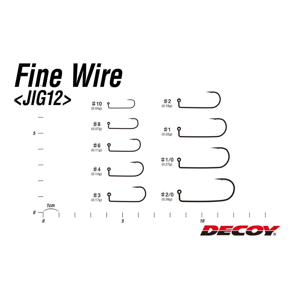 Крючок Decoy одинарный JIG12 Fine Wire #3 (в упаковке 9 штук)
