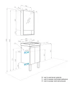 Комплект: Aquaton Сканди Doors 45 белый (тумба+ раковина Адриана)