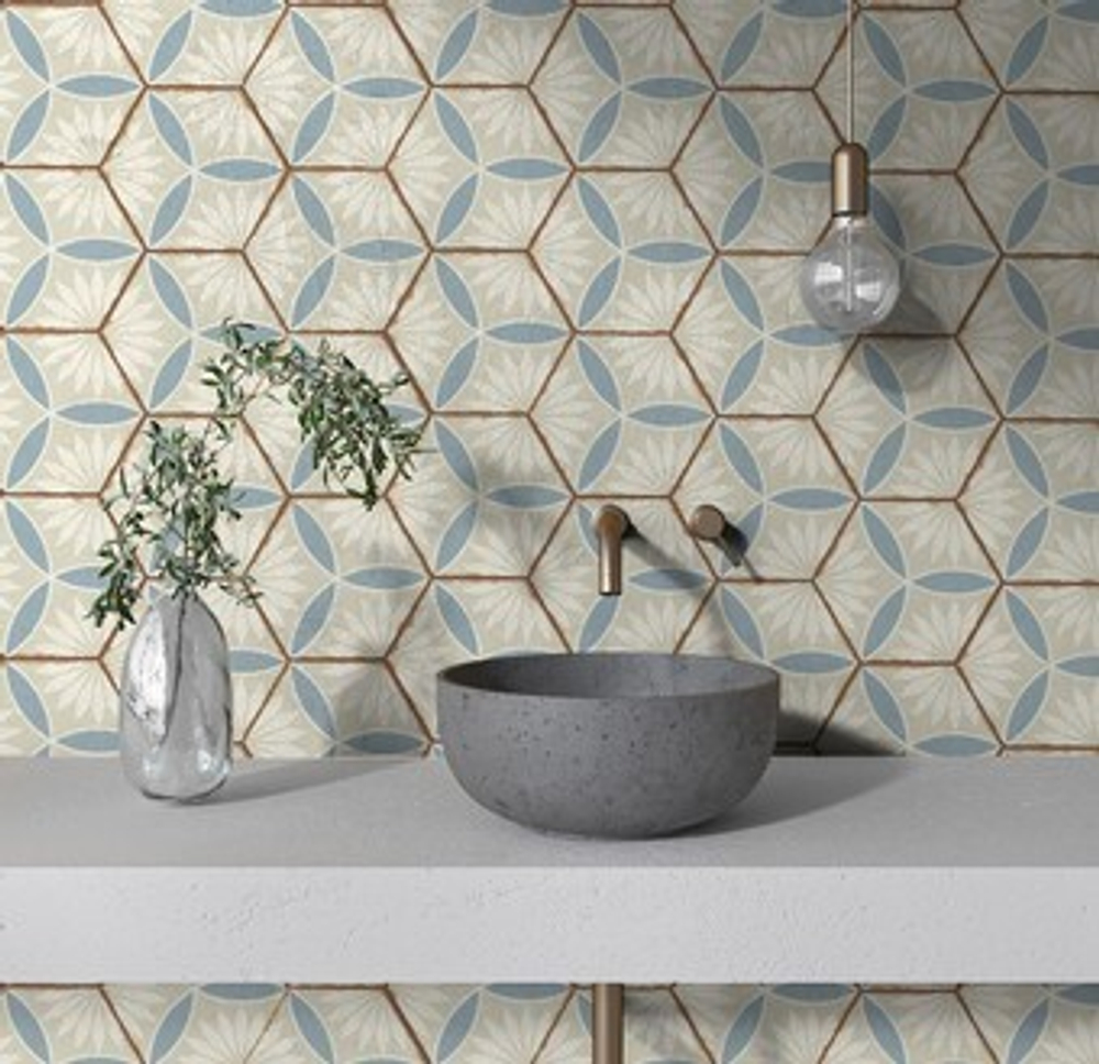 Ennface Pattern Kaleidoscope Blue 22x25