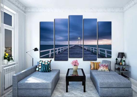 Модульная картина "Фонари на мосту"