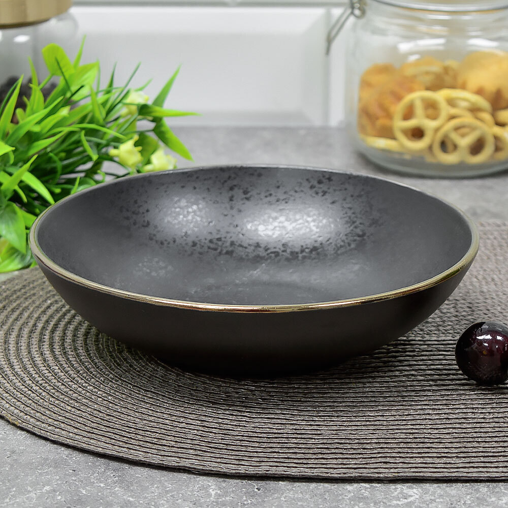 Тарелка глубокая 800мл 20см Elite black