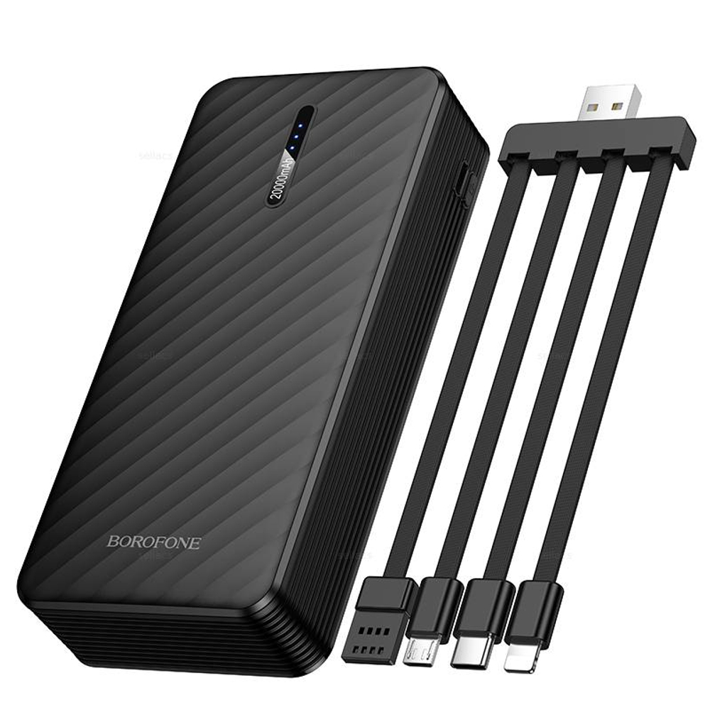 Borofone BJ84 Smooth портативный аккумулятор с 4 кабелями (10000mAh) (black)