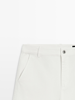 Massimo Dutti Джинсы-палаццо с высокой талией, белый