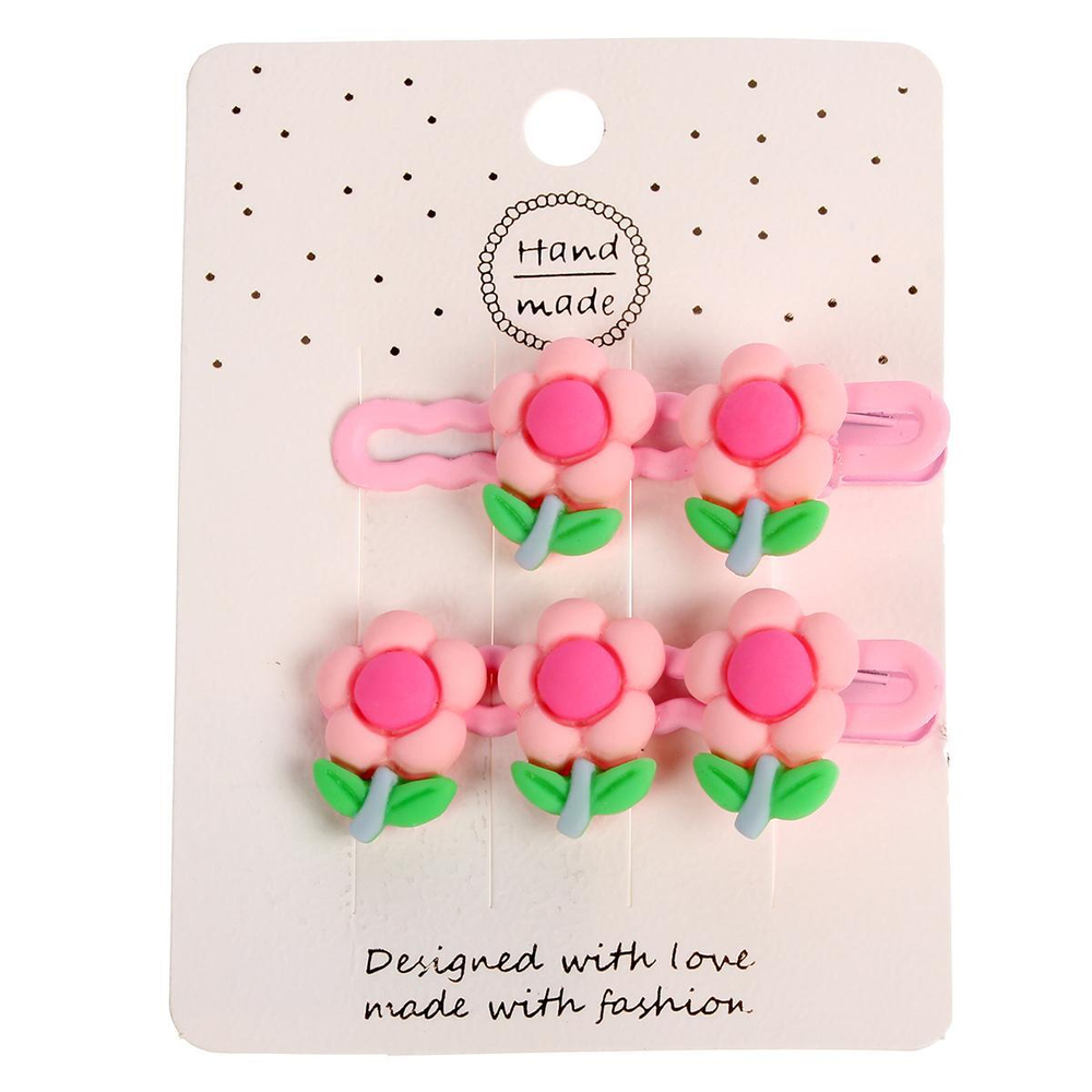 Зажимы для волос детские 2шт «Розовый пудинг» 658-189 (JINRE TRAVEL)