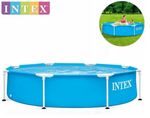 Каркасный бассейн 244х51 см Intex 28205, круглый семейный бассейн для дачи Metal Frame 1828 л