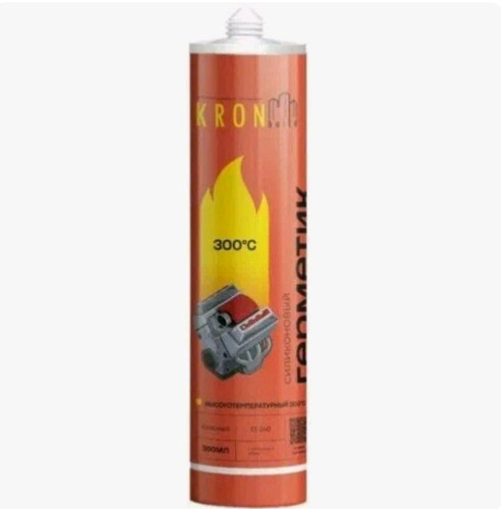 Герметик силикон. KRONbuild  высокотемпературный красный (до + 350 С)  300мл * НОВИНКА