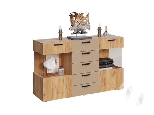 Комод Гостиная Алтея (дуб крафт/дуб крафт; бежевый)