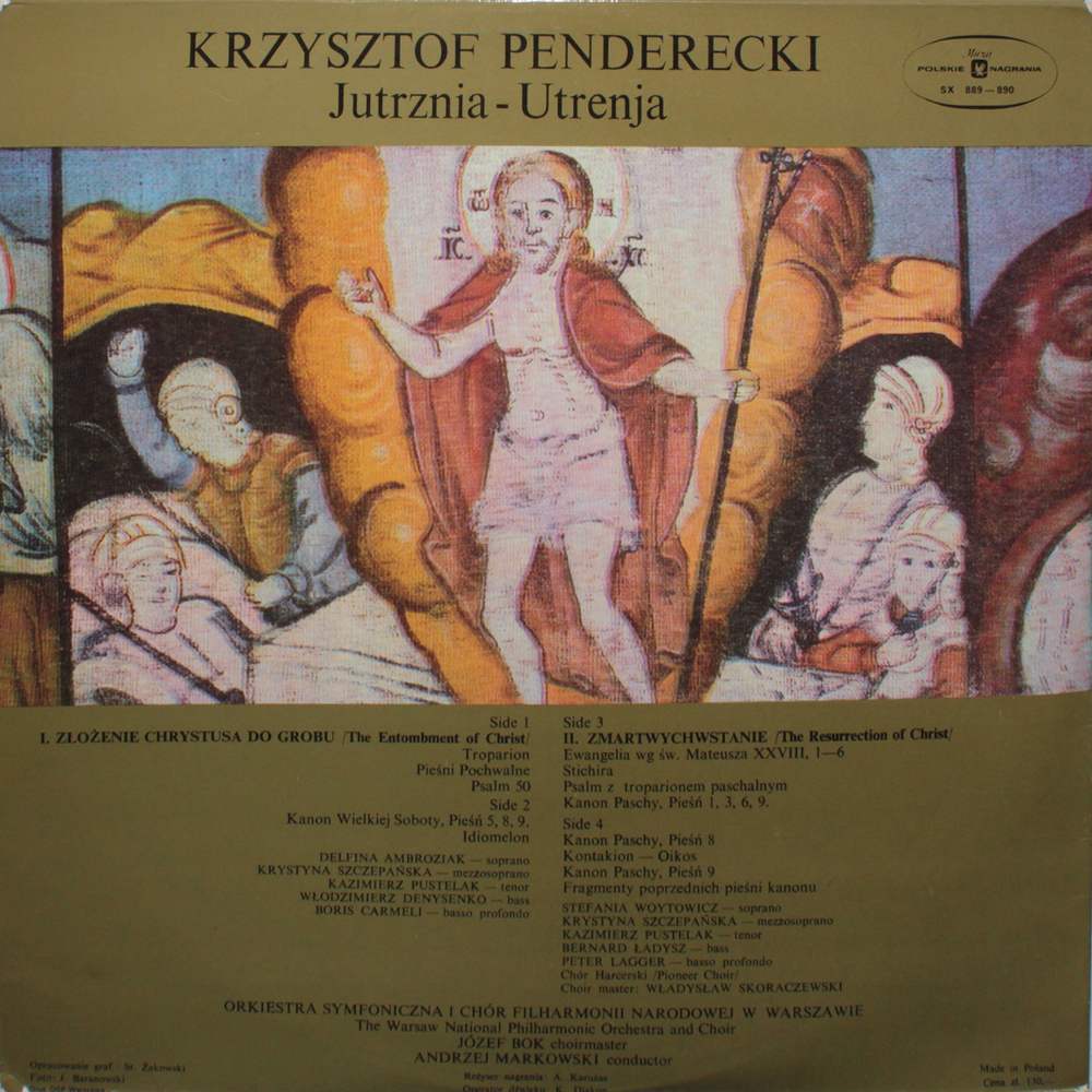 Krzysztof Penderecki / Jutrznia - Utrenja (2LP)