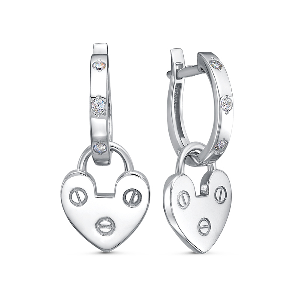 Серьги из серебра 925 пробы с Фианит