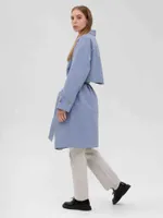 Плащ FOS Средней длины Женский Голубой