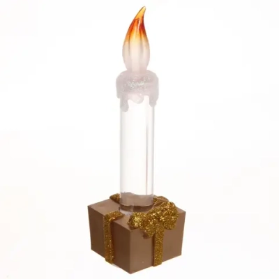 Сувенир с подсветкой «Свеча праздничная» 15 см, золото