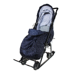 Санки-коляска "Наши Детки 3-1К" синий со звездочками