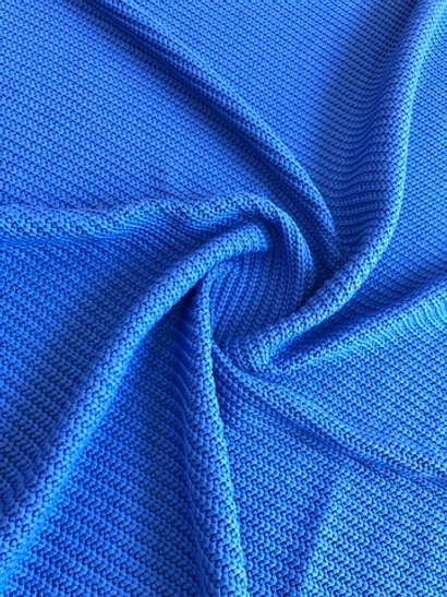 Трикотаж вязанный, косичка мелкая, василек, хлопок MARNI