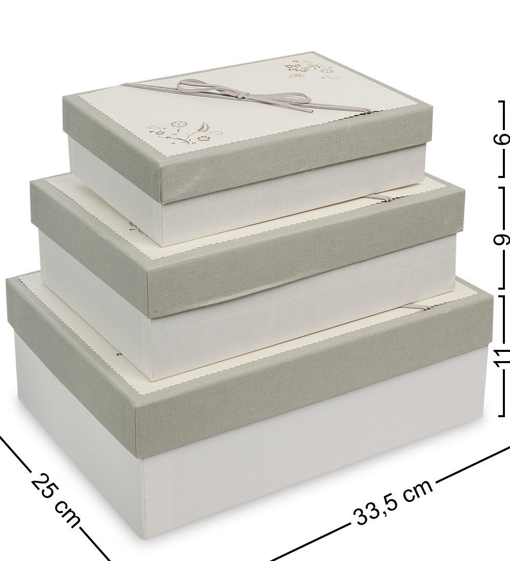 WF-69-B Набор коробок из 3шт «Прямоугольник» цв.белый