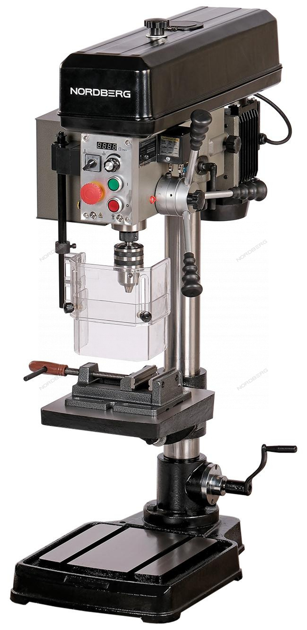 Станок сверлильный профессиональный (750 Вт, 20 мм, вариатор скорости, нарезание резьбы, тиски) NORDBERG