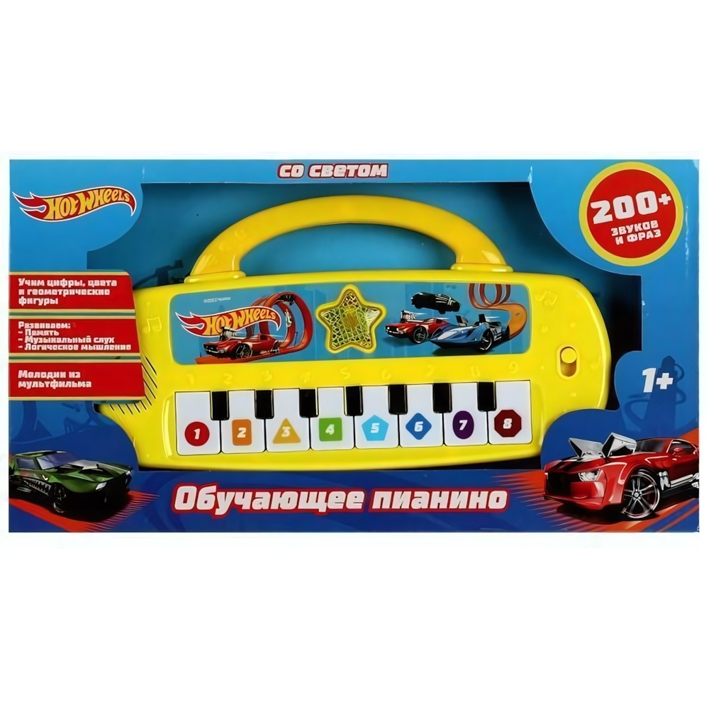 Пианино обучающее "Хот Вилс" 200 звуков,фраз.свет, на бат. коробка HT1050-R7 (Умка)