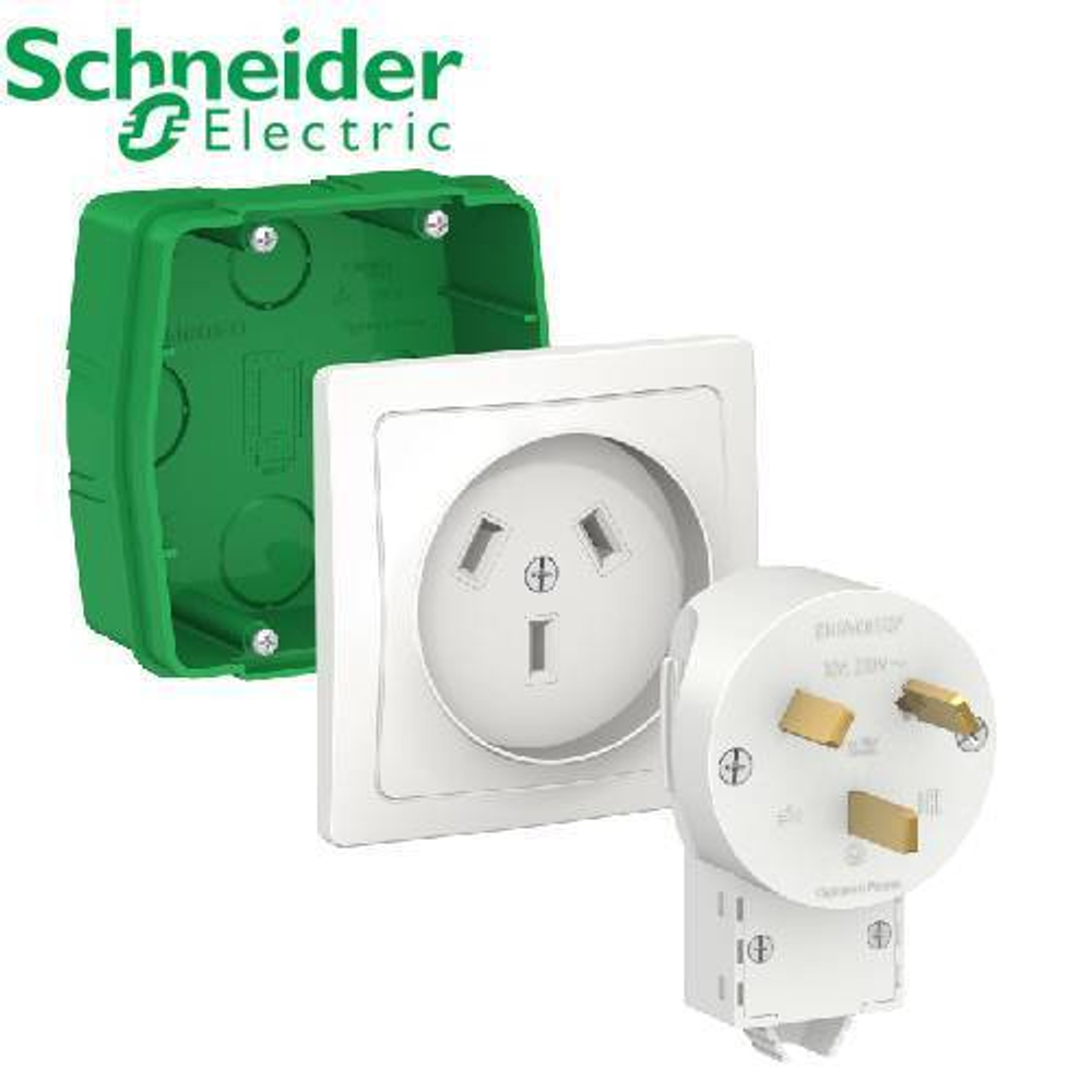 Силовой комплект (розетка+вилка 32А + монтажная корбка) Schneider BLNSK013231