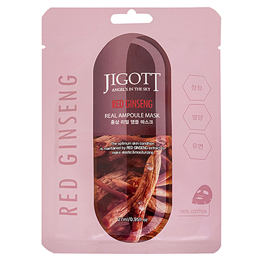 Тканевая маска Jigott Red Ginseng Real Ampoule Mask 27 гр