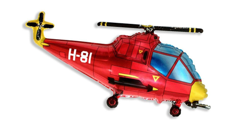 Шар фигура вертолет красный