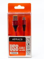 Кабель APPACS (рус.) AP03156m , microUSB, 5V/2.4A, 1 метр