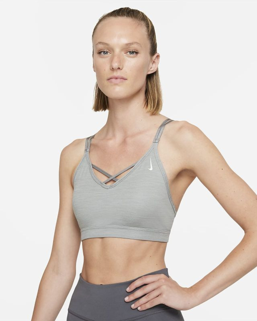 ТОП теннисный Nike New York Indy Strappy Bra W - серый