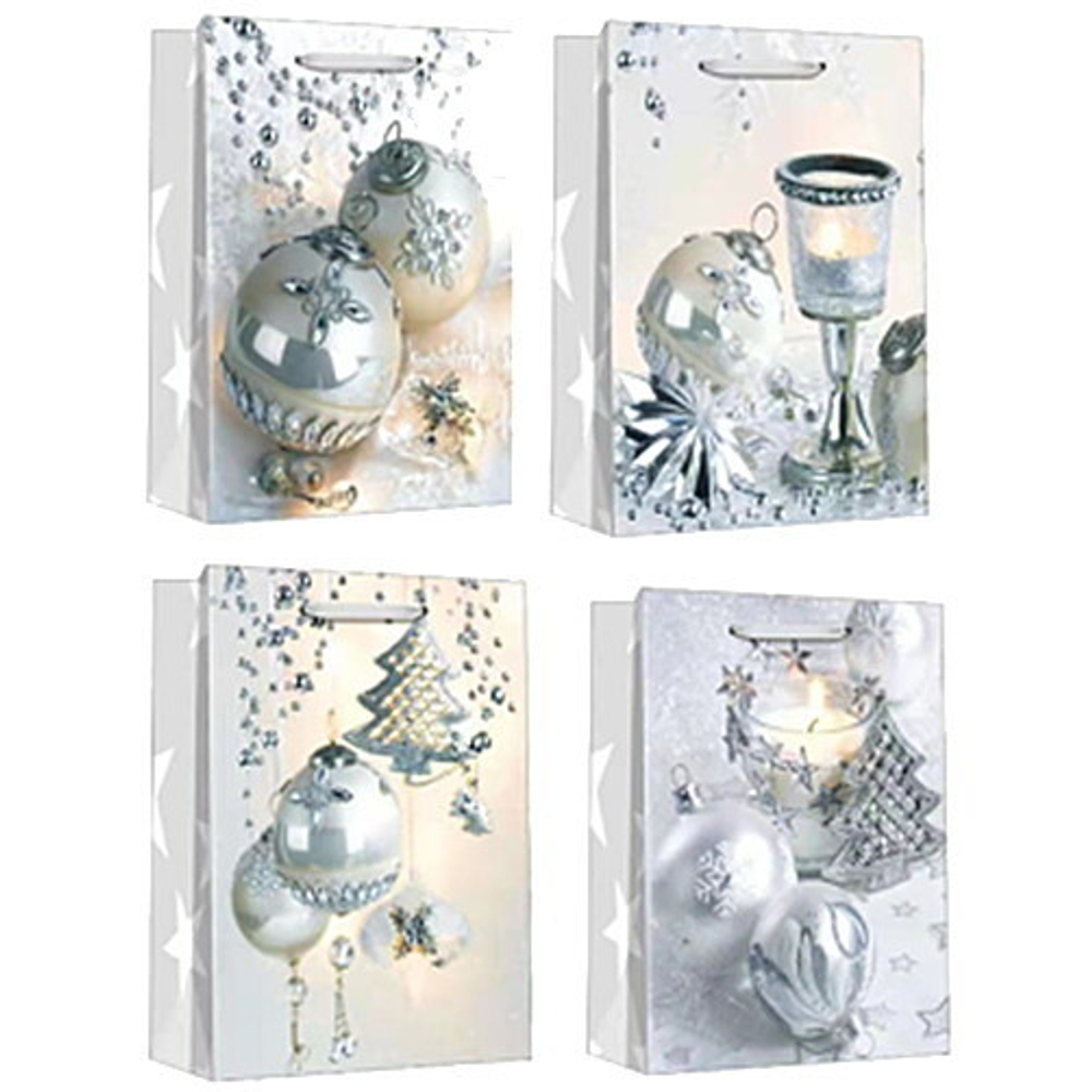 Пакет подарочный «Серебряная нежность» 44*31*12 см