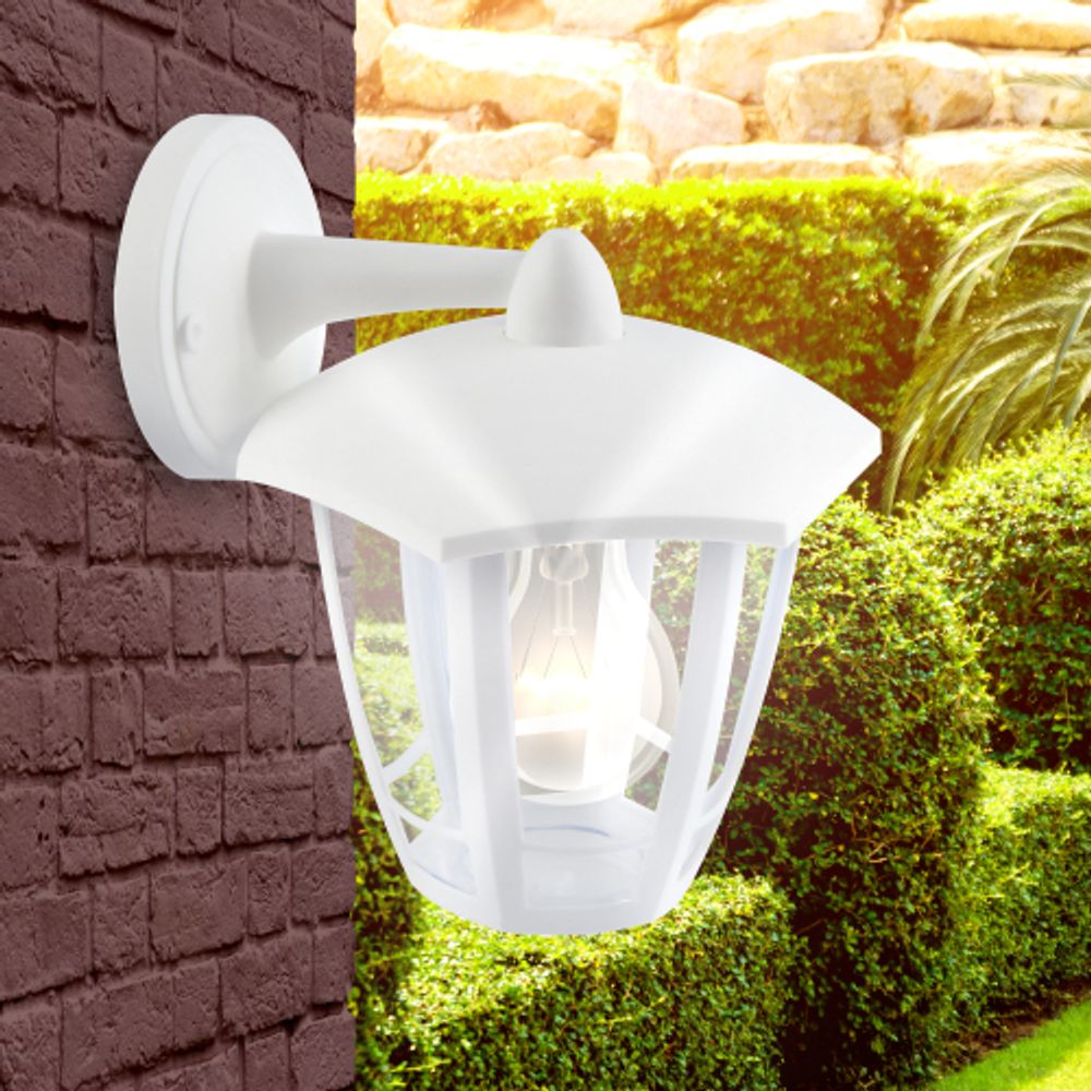 Садово-парковый светильник ЭРА НБУ 07-40-004 Дели 3 белый 6 гранный настенный IP44 Е27 max60Вт | Садово-парковые светильники