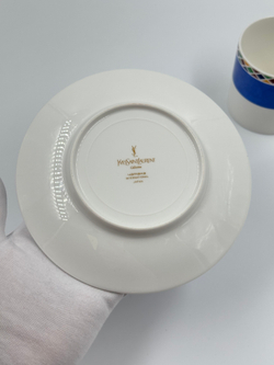 Кофейная пара синяя Yves Saint Laurent by Yamaka