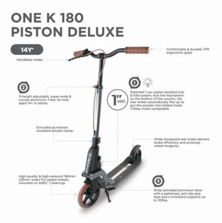 Самокат Globber ONE K 180 PISTON DELUXE белый