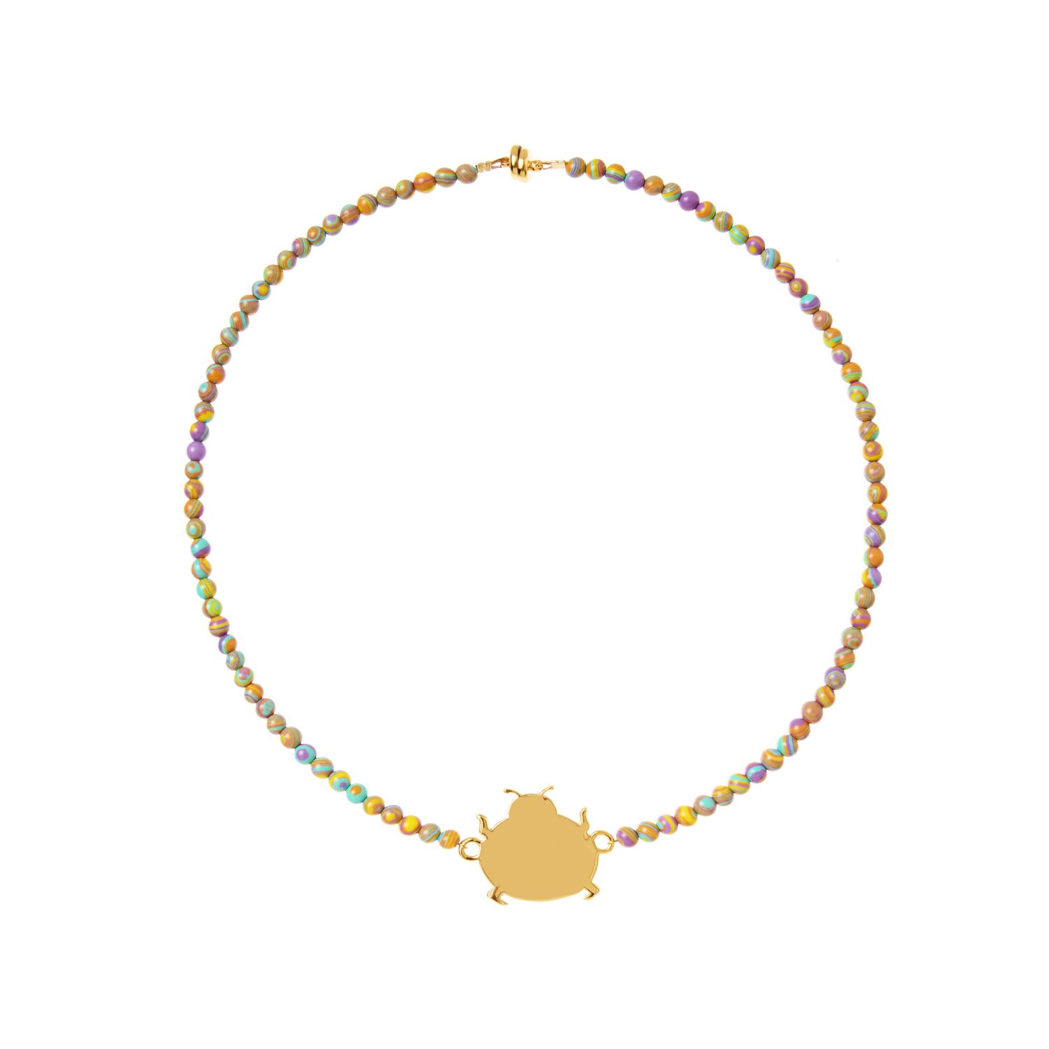 Колье Gold Plated Ladybug Charm Beaded Necklace
