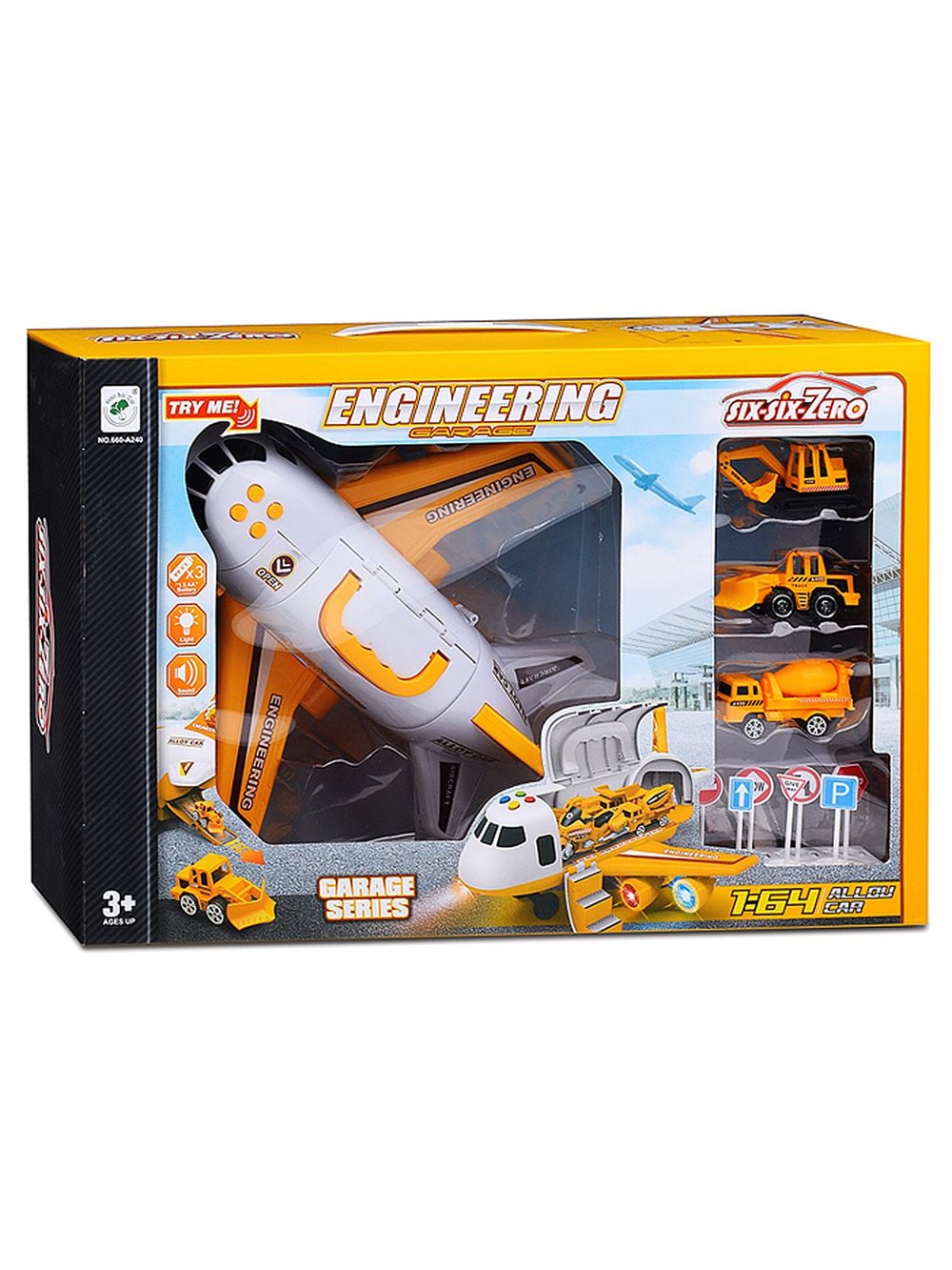 Игровой набор Самолет с строительной техникой (660-A240)