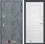 Дверь входная Лабиринт Бетон 03 - Белый софт металлическая
