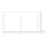Зеркало Evoform с полочкой 130 см с 3-мя встроенными LED-светильниками 16,5 W 130x75 см