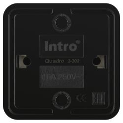 Розетка Intro Quadro 2-202-05 с заземлением 2P+E Schuko 16А-250В IP20 ОУ антрацит | Intro