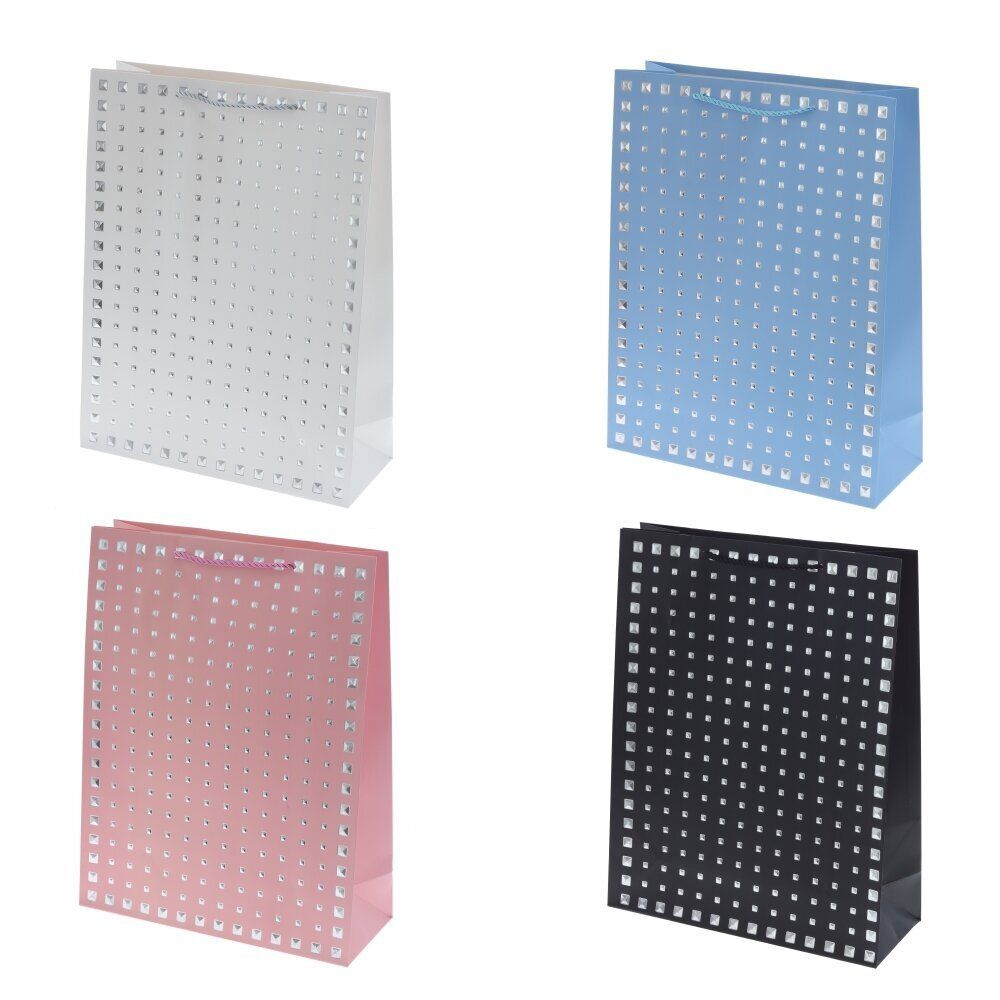 GAEM Пакет подарочный L (бумага 210г/м2, блок микс 12шт), L31 W12 H40 см, 4в.