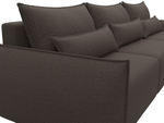 Диван угловой Лига-051 НПБ Лонг угол универсальный РОГОЖКА Амур 05 коричневый