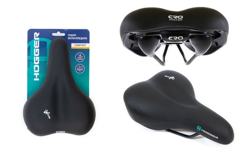 Седло HOGGER, комфорт 260x180 мм, унисекс, черное (25)