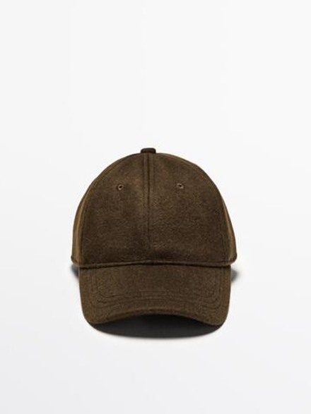 Massimo Dutti Кепка из рельефного фетра, зеленый