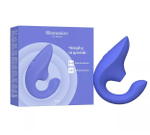 Голубой вибромассажер для двойной стимуляции Womanizer Blend