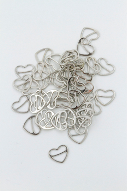 Регулятор для бюстгальтера сердечко серебро 0,8 см, 1 см