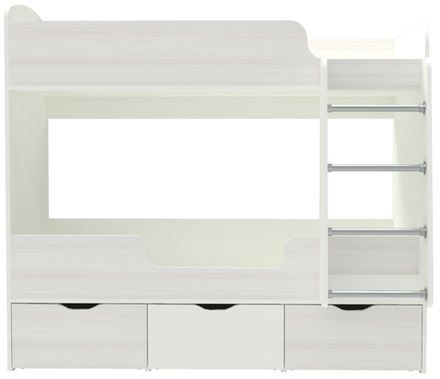 Кровать двухъярусная КарИВи Малыш Двойняшка Белый  Белое Дерево